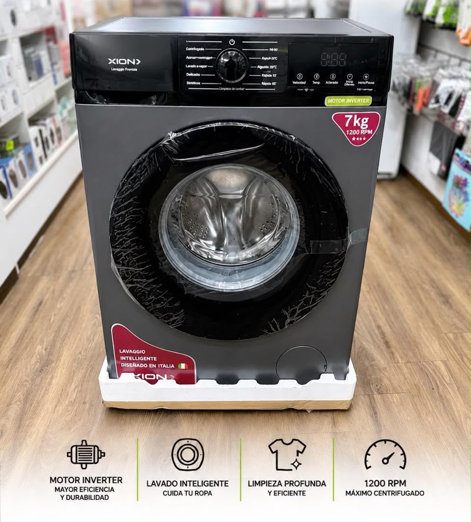 Lavarropa Xion Inverter de carga frontal, 7 kg
